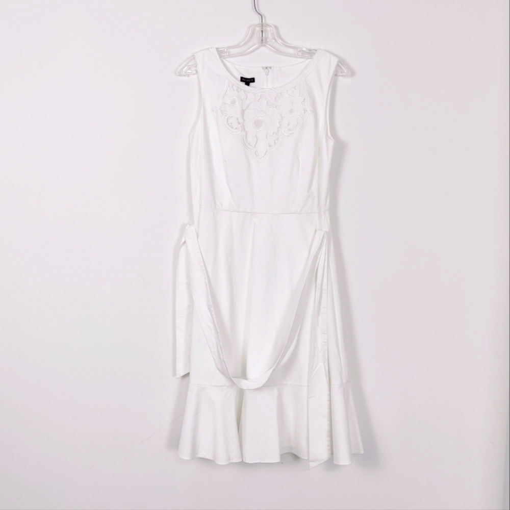Talbots White Embroidered Sleeveless Fit & Flare Dress - Size 6 NEW Bohemian